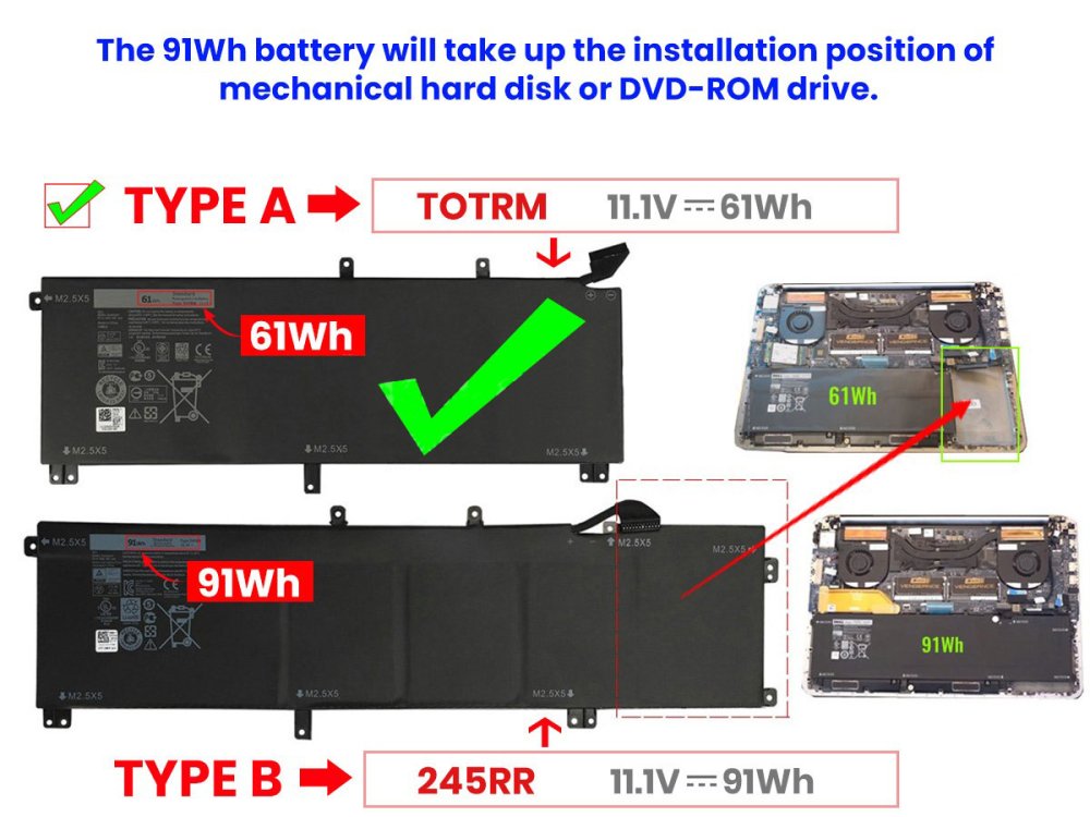 Originale 61Wh 6 Cell Batteria Dell Precision M3800 P31F