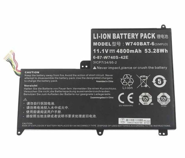 Originale Clevo W740SU Batteria 53.28Wh 4800mAh - Clicca l'immagine per chiudere