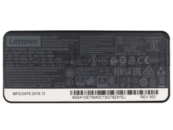 45W Lenovo 500e Chromebook 2nd Gen 81MC0008SP Alimentatore Adattatore - Clicca l'immagine per chiudere