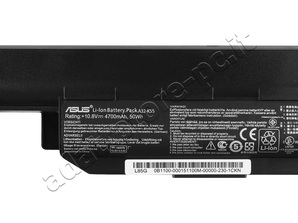 Asus A32-K55X Batteria 5200mAh 6Cell