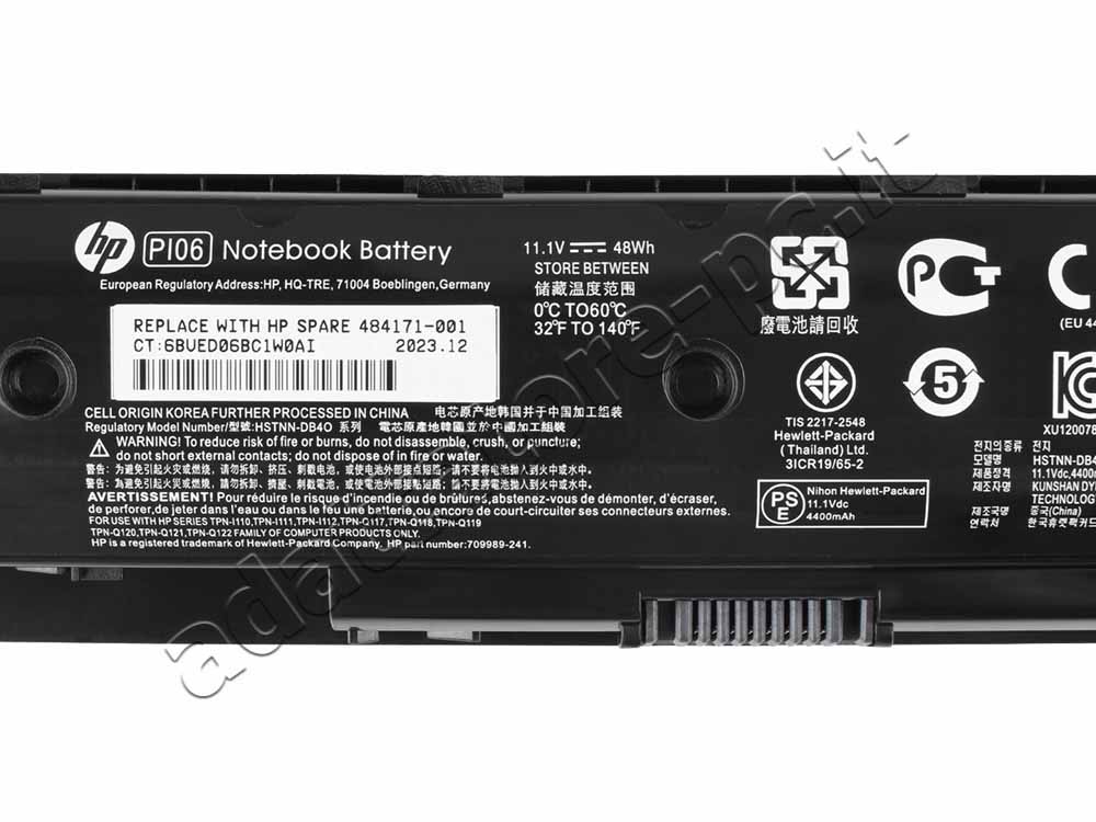 Originale 4400mAh 48Wh 6 Cell Batteria HP Pavilion 15-e058sx