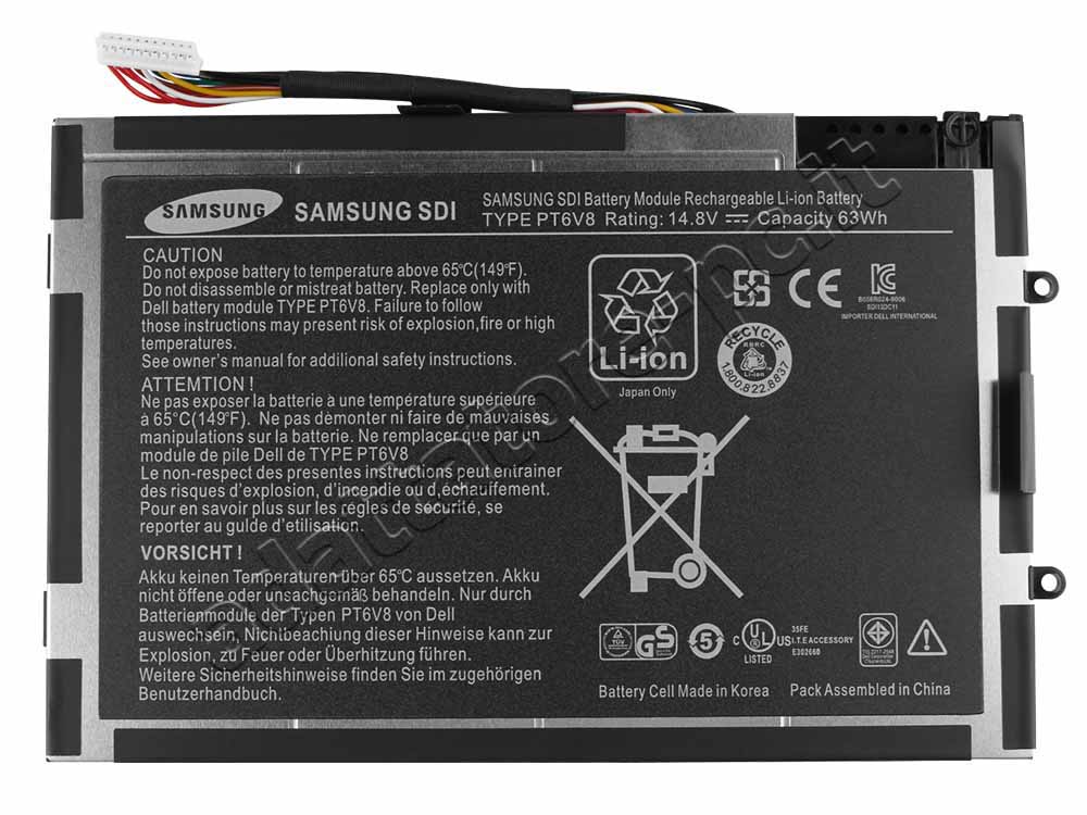 Dell 8P6X6 P06T PT6V8 T7YJR Batteria 63WHr