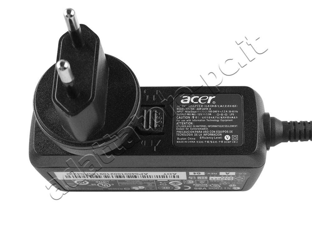 Originale Alimentatore Adattatore Caricabatterie Acer Aspire Switch 10 SW5-012-11SK 18W