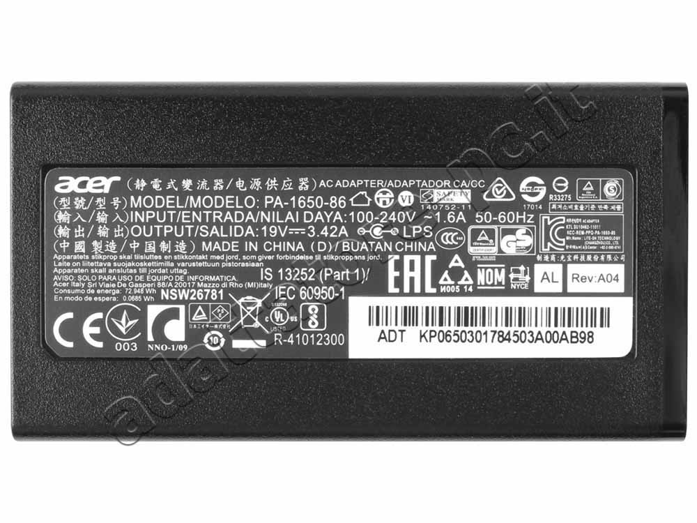 Originale 65W Acer Aspire 5 A515-57-748P Alimentatore Adattatore + Cavo