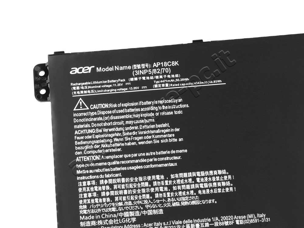 Originale 4471mAh 50.29Wh 3 Cell Batteria Acer TravelMate Spin B1 B118-M-C0SD