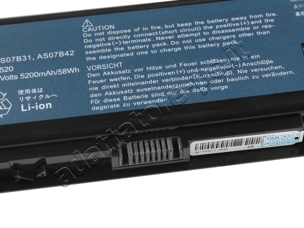Emachines AS07B32 Batteria 4400mAh 8Cell