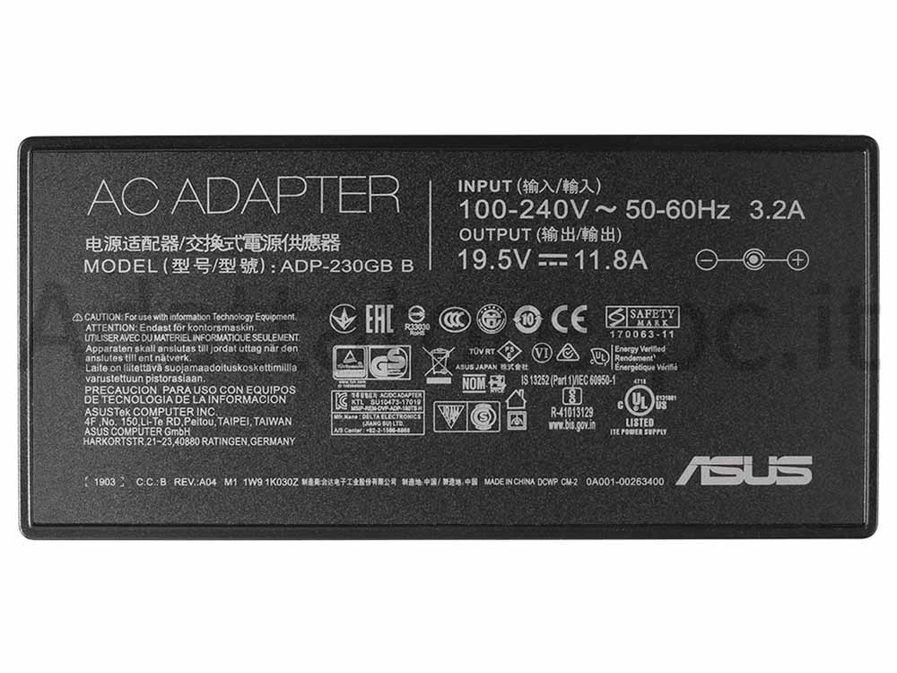 Originale Asus ROG GR8 II/i7-7700/GTX1060 Alimentatore Adattatore 230W