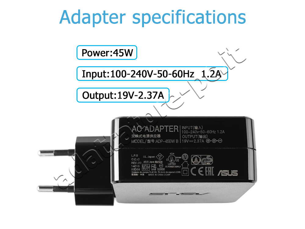 Originale Alimentatore Adattatore Asus VivoBook X542UA-GQ266T 45W