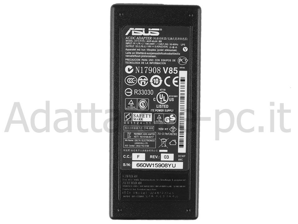 Originale Alimentatore Adattatore Caricabatterie Asus EeeTop PC Et2010pnt 65W