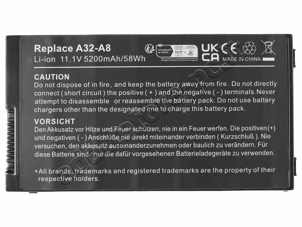 Asus A32-F80A Batteria 49Wh 4800mAh