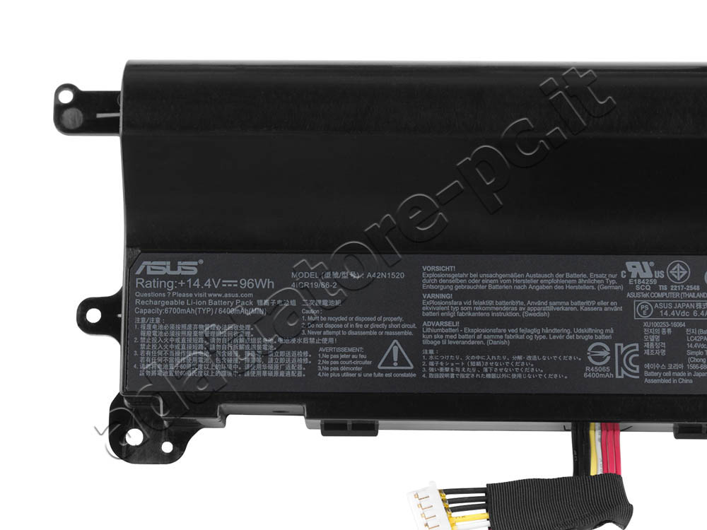 Originale 96Wh 6400mAh 8 Cell Batteria Asus ROG G752VY-GC181T