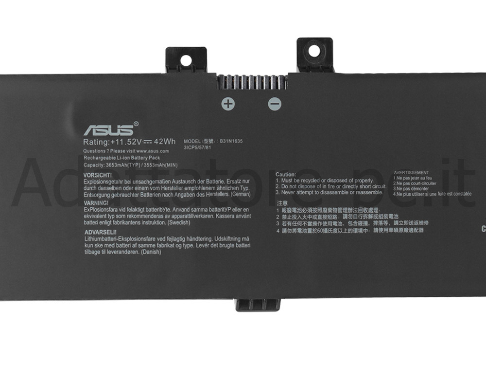 Originale Asus VivoBook Pro 17 N705FD Batteria 42Wh 3650mAh 3-Cell