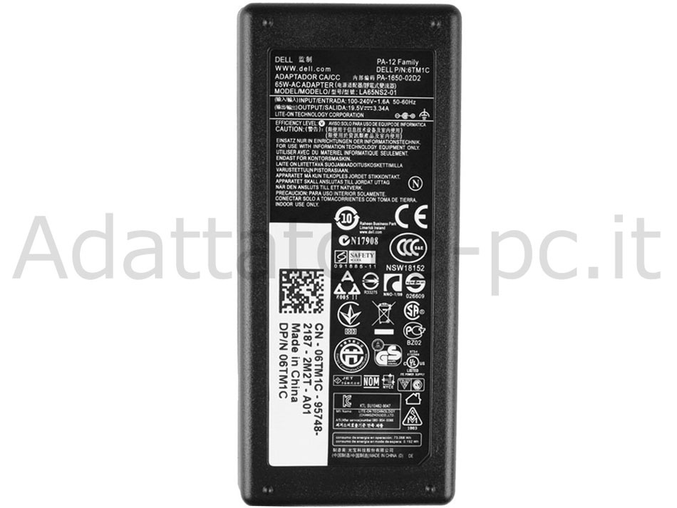 Originale 65W Dell 9NR2C 9RN2C G4X7T Alimentatore Adattatore + Cavo