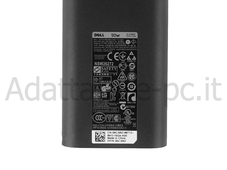 Originale 90W Dell 99H58 9RCDC WTC0V Alimentatore Adattatore + Cavo