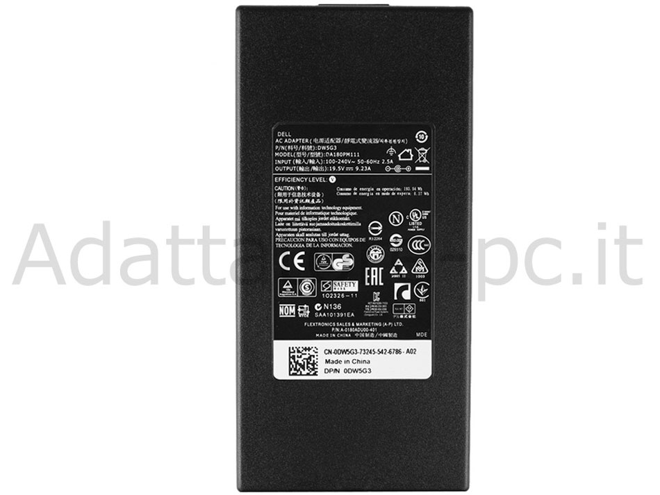 180W Dell Alienware 17 R5 i9-8950HK AW17R5-7108SLV Adattatore + Cavo