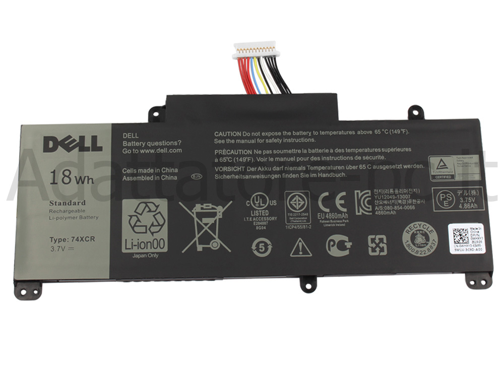 Originale 18Wh Batteria Dell 074XCR 74XCR