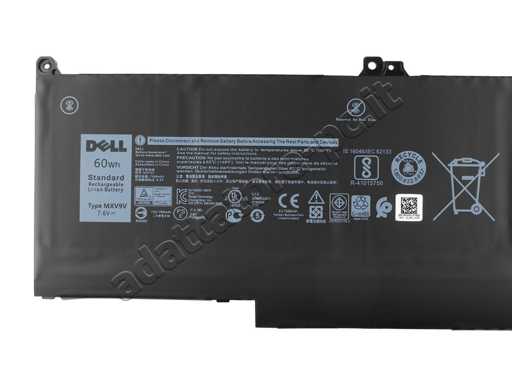 Originale 7500mAh 60Wh 4-Cell Dell Inspiron 7306 2-in-1 Batteria