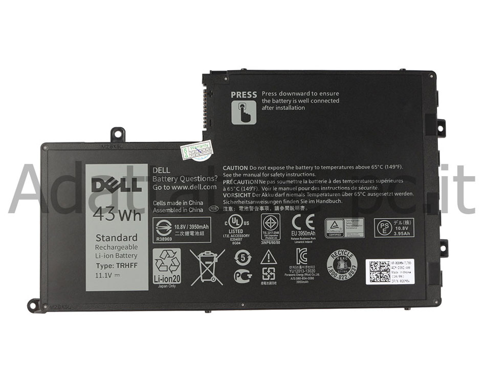 Originale 43Wh 3800mAh 3 Cell Batteria Dell 1V2F6