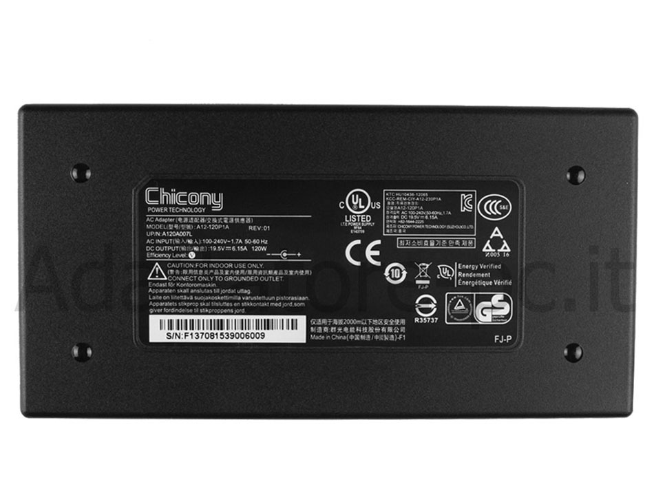 Originale Alimentatore Adattatore MSI GE72 6QE81 120W