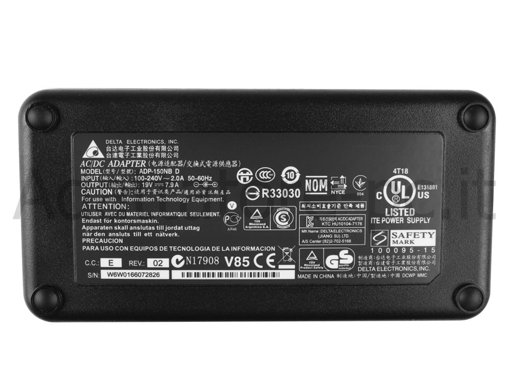 Alimentatore Adattatore Caricabatterie Clevo P655SA P670SA P671SA 150W
