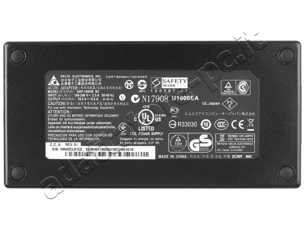 Alimentatore Adattatore Clevo P671RG-G 180W