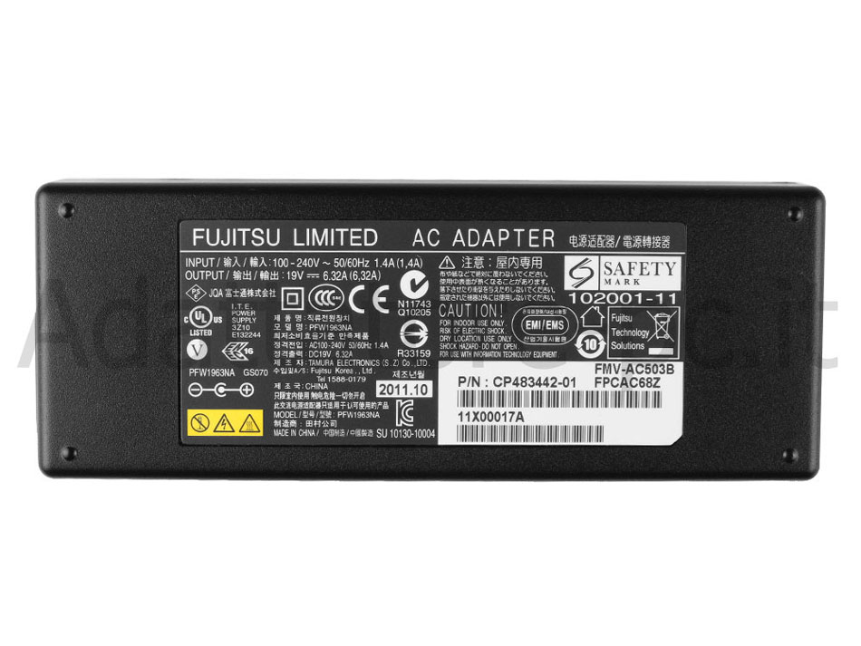 Originale Alimentatore Adattatore Fujitsu PFW1963N FPCAC68 120W + Cavo