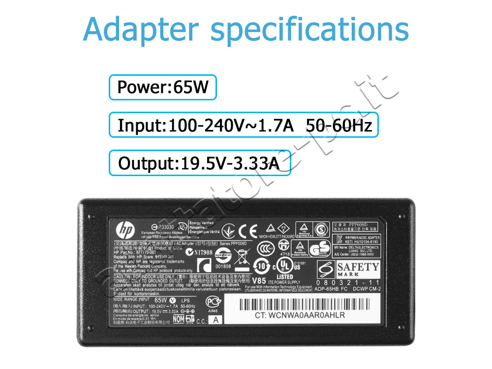 Originale Alimentatore Adattatore Caricabatterie HP 19 All-in-One Desktop PCs TPC-P034 65W