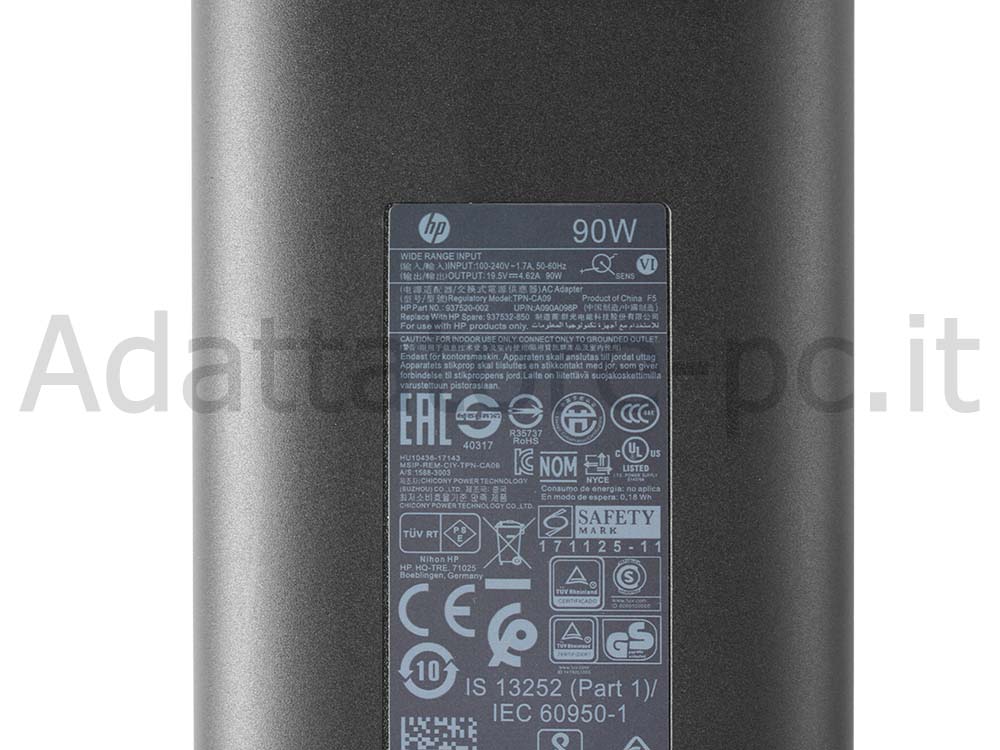 Originale 90W HP 15-bs005nl 1VZ33EA 17-bs029ng 2CK30EA Alimentatore