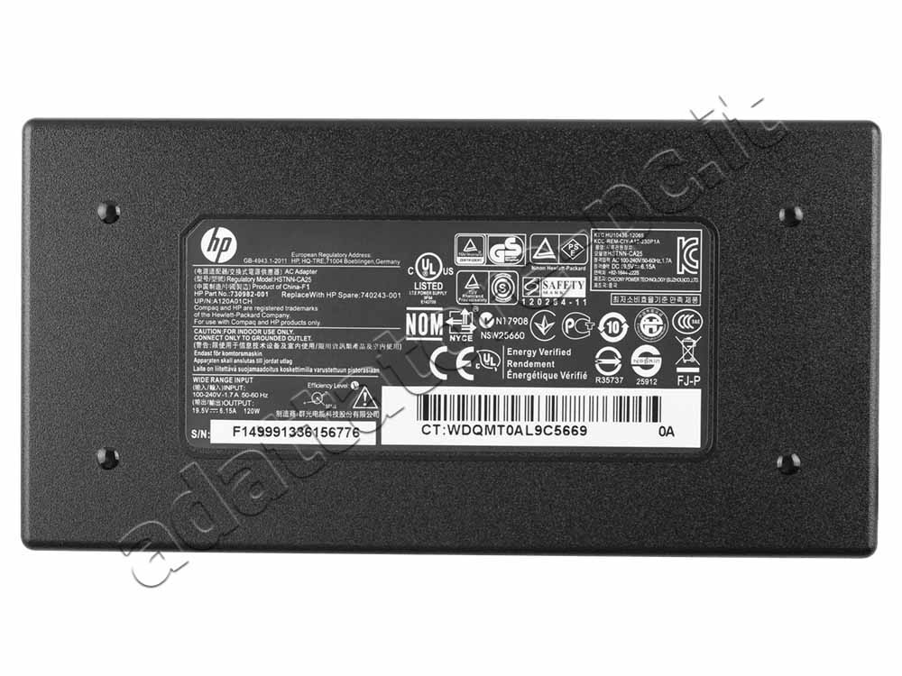 Originale Alimentatore Adattatore Caricabatterie HP Spectre One 23-e000eb 120W