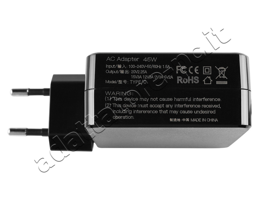 45W USB-C Alimentatore Adattatore HP Chromebook 14-db0003na