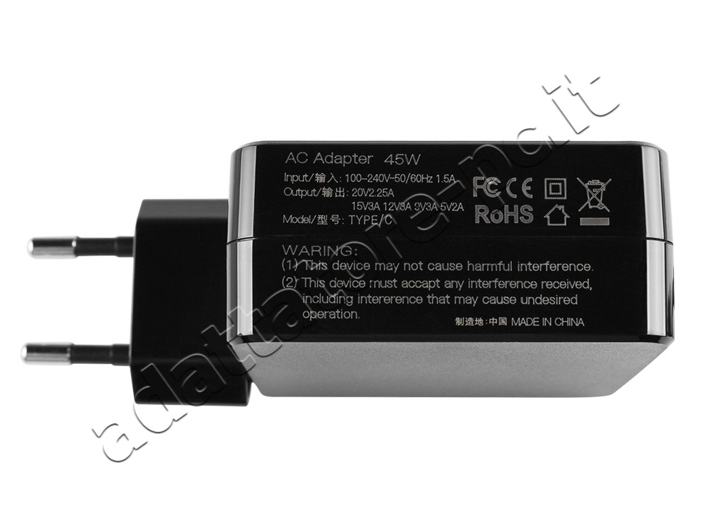 45W USB-C Alimentatore Adattatore HP Chromebook 11A G6 EE
