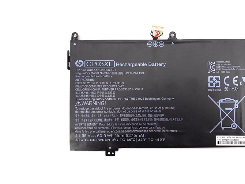 60.9Wh HP Spectre 13-ae003nw 13-ae019nl 13-ae091tu x360 Batteria