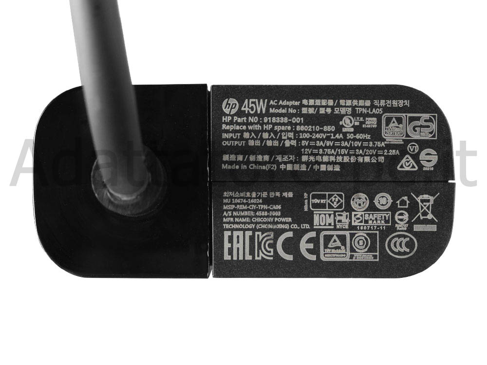 45W USB-C HP EliteBook 840 G5 Alimentatore Adattatore