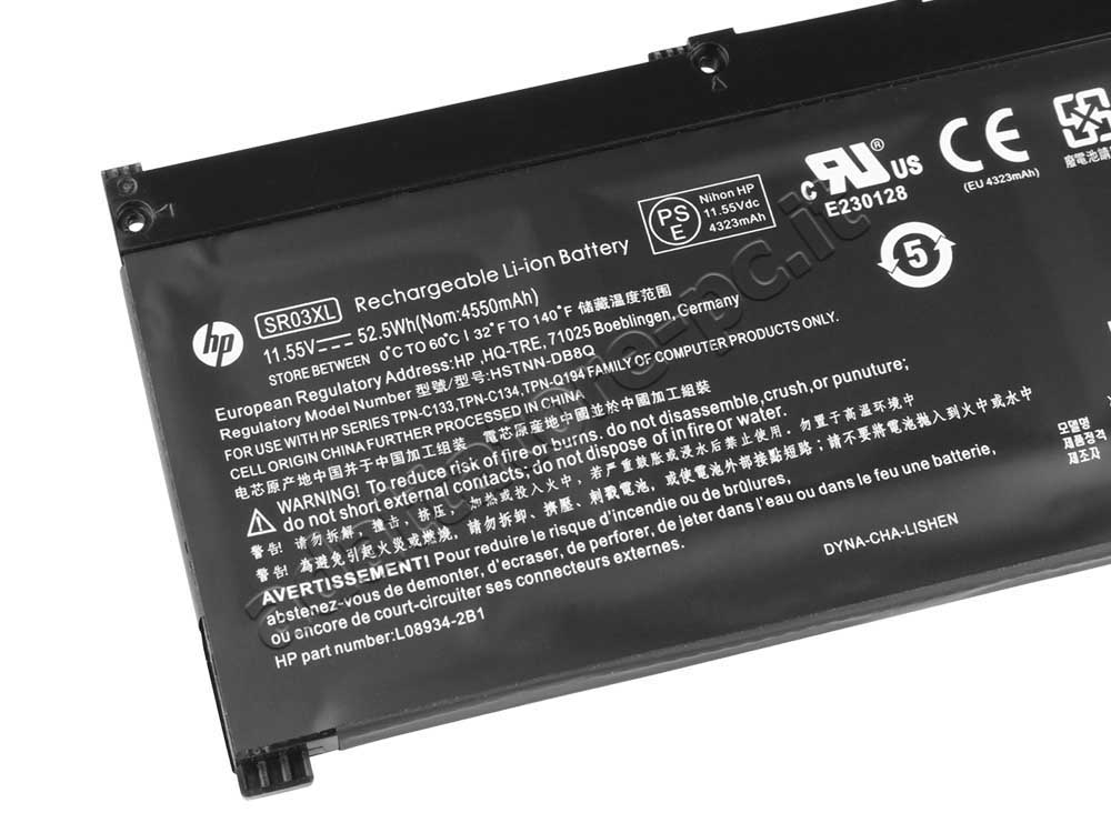 Originale 52.5Wh 3-Cell Batteria per HP L08855-855 SR03052XL SR03XL