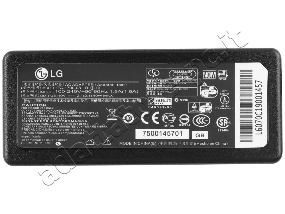 Originale 40W LG WA-24C19FN WA-24C19FS Alimentatore Adattatore + Cavo