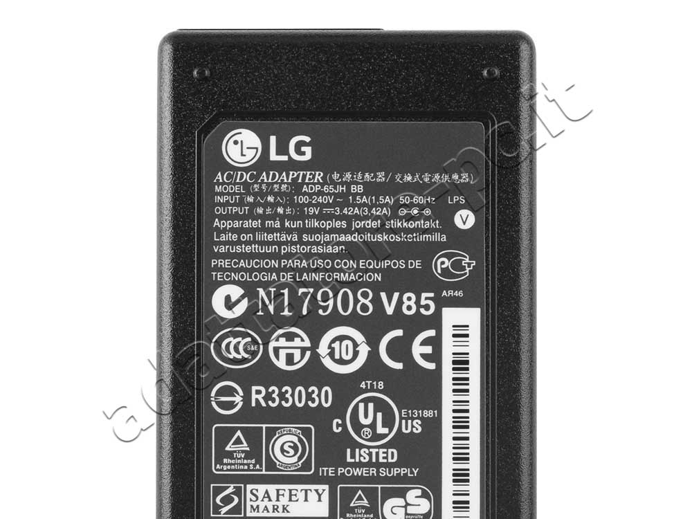 Originale 65W LG 32UD59 32MU59 32UD60-B Alimentatore Adattatore + Cavo