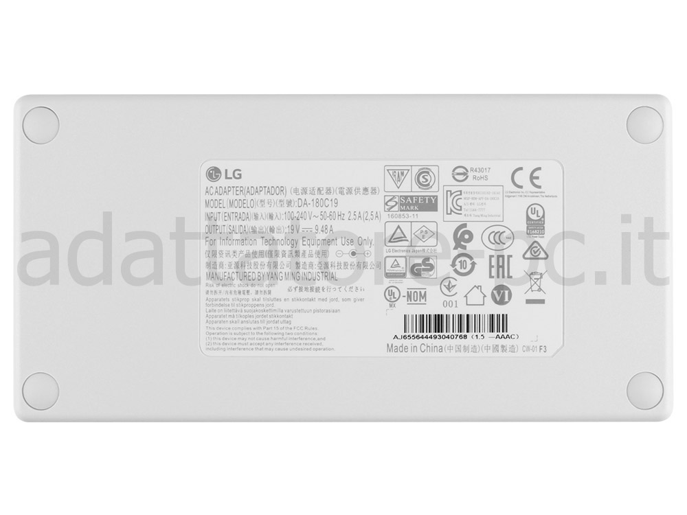 Originale 180W LG 38BK95C 38BK95C-W Alimentatore Adattatore + Cavo