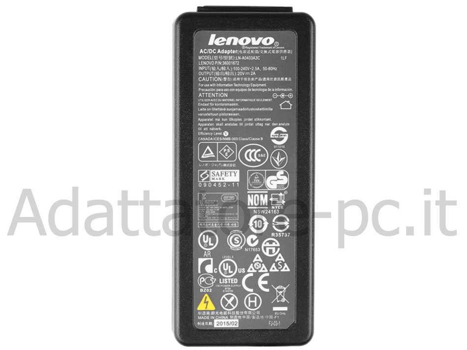 Alimentatore Adattatore Caricabatterie Lenovo IdeaPad S10C S10-3t 40W