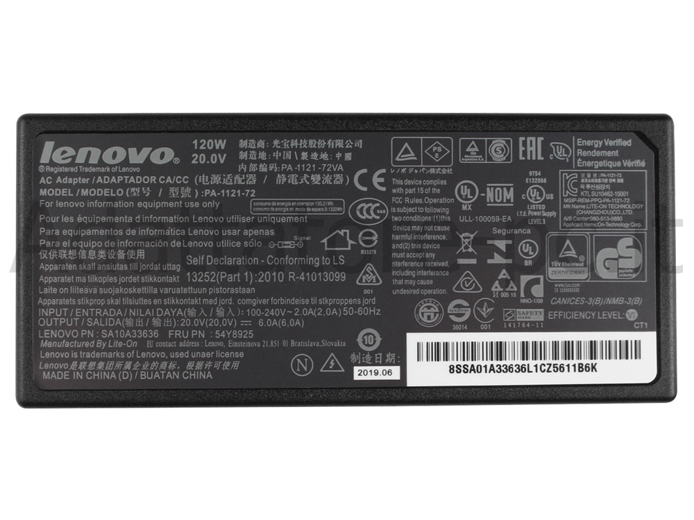 Originale 120W Lenovo V330-20ICB 10UK0007 Alimentatore Adattatore+Cavo