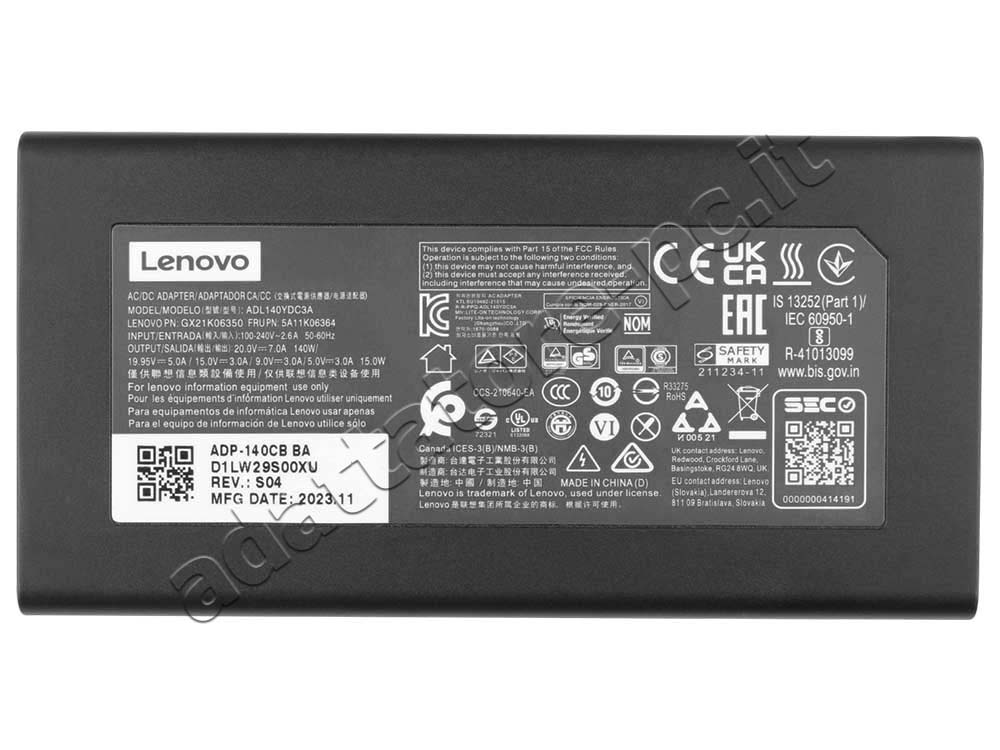 Originale 140W USB-C Lenovo Legion 9 16IRX9 83G0 Alimentatore Adattatore + Cavo
