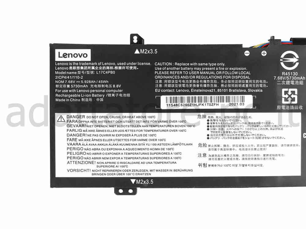 Originale Lenovo Yoga 530-14IKB 81EK00CTGE Batteria 45Wh 5928mAh