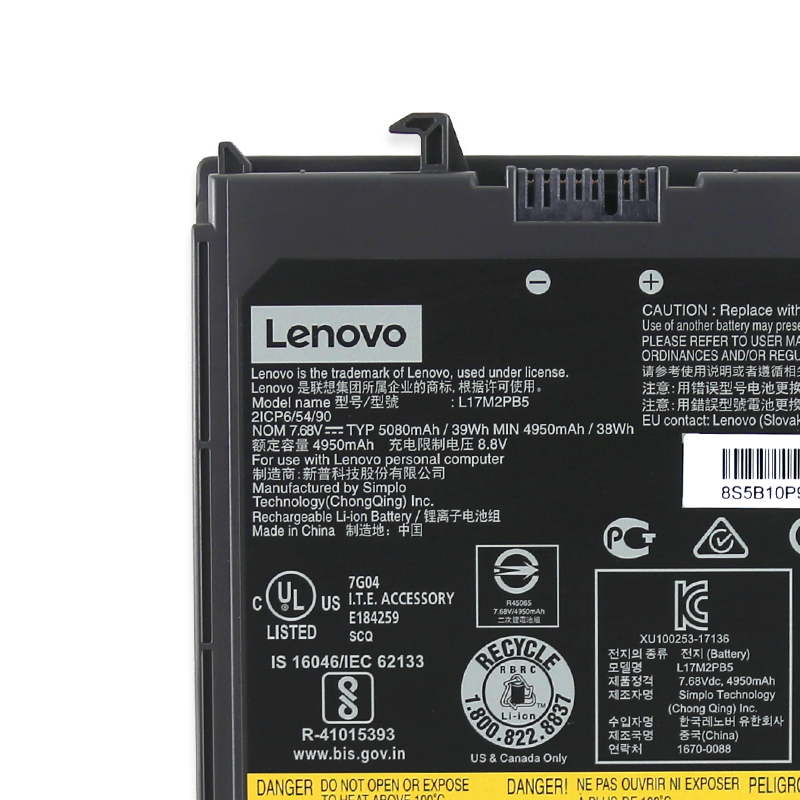 Originale Lenovo 2ICP6/55/90 Batteria 39Wh 5055mAh
