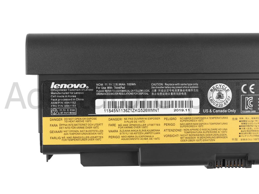 Batteria Lenovo 45N1159 100Whr