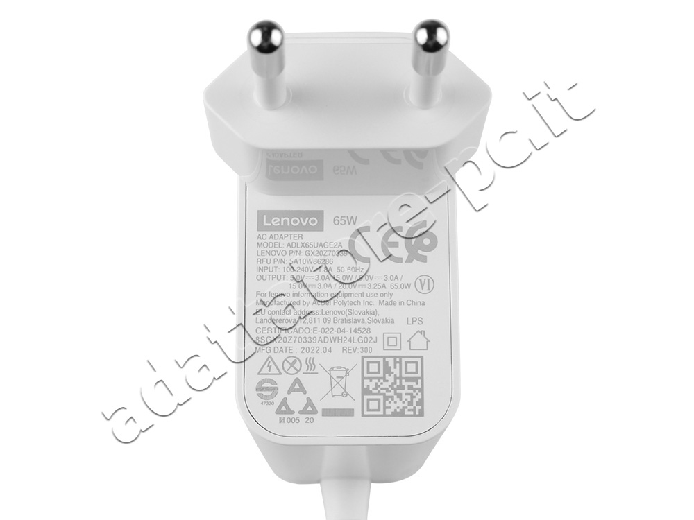 Originale 65W USB-C Lenovo V15 G3 IAP 82UM Alimentatore Adattatore