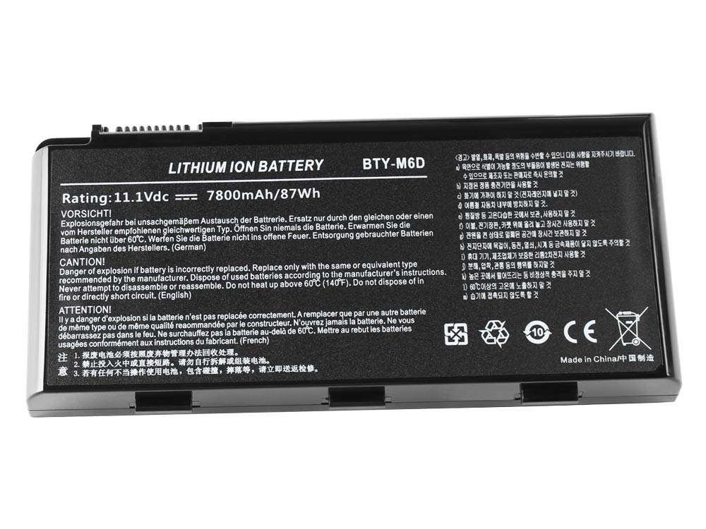 87Wh 7800mah 9-Cell Schenker XMG P511 Batteria
