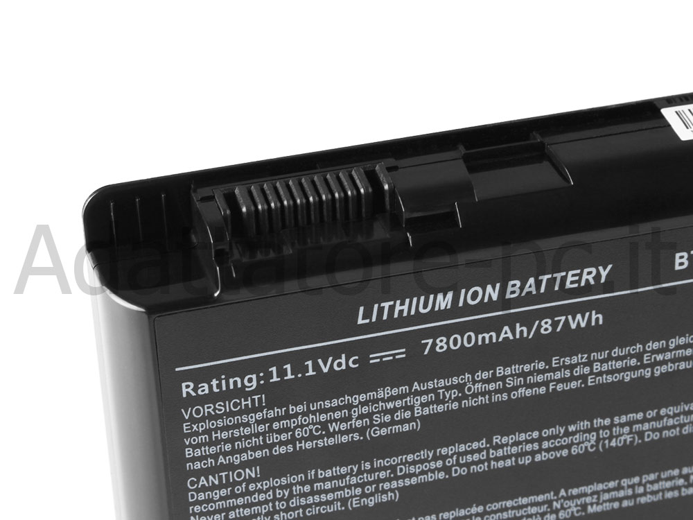 87Wh 7800mah 9-Cell Schenker XMG P511 Batteria
