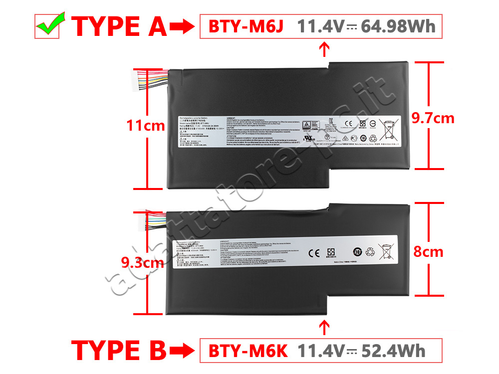 Originale 5700mAh 64.98Wh Batteria MSI GS63VR 7RE