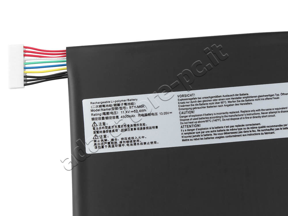 Originale 52.4Wh 4600mAh 3-Cell MSI GF63 Thin 10SC Batteria