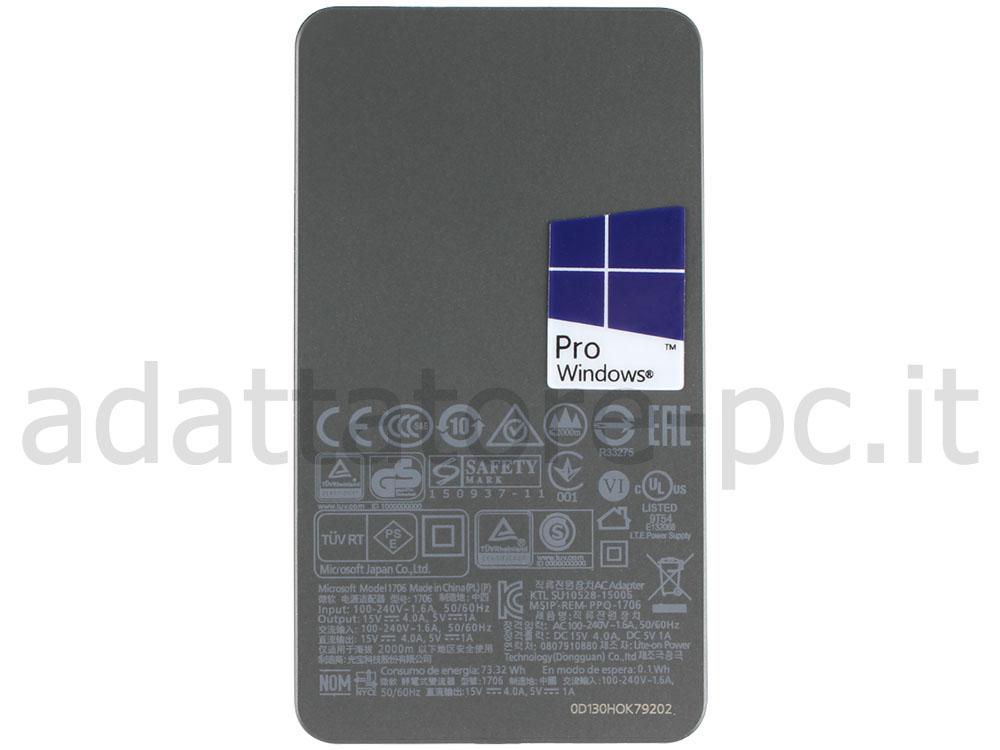 Originale 65W Microsoft Surface Laptop 1769 Alimentatore Adattatore