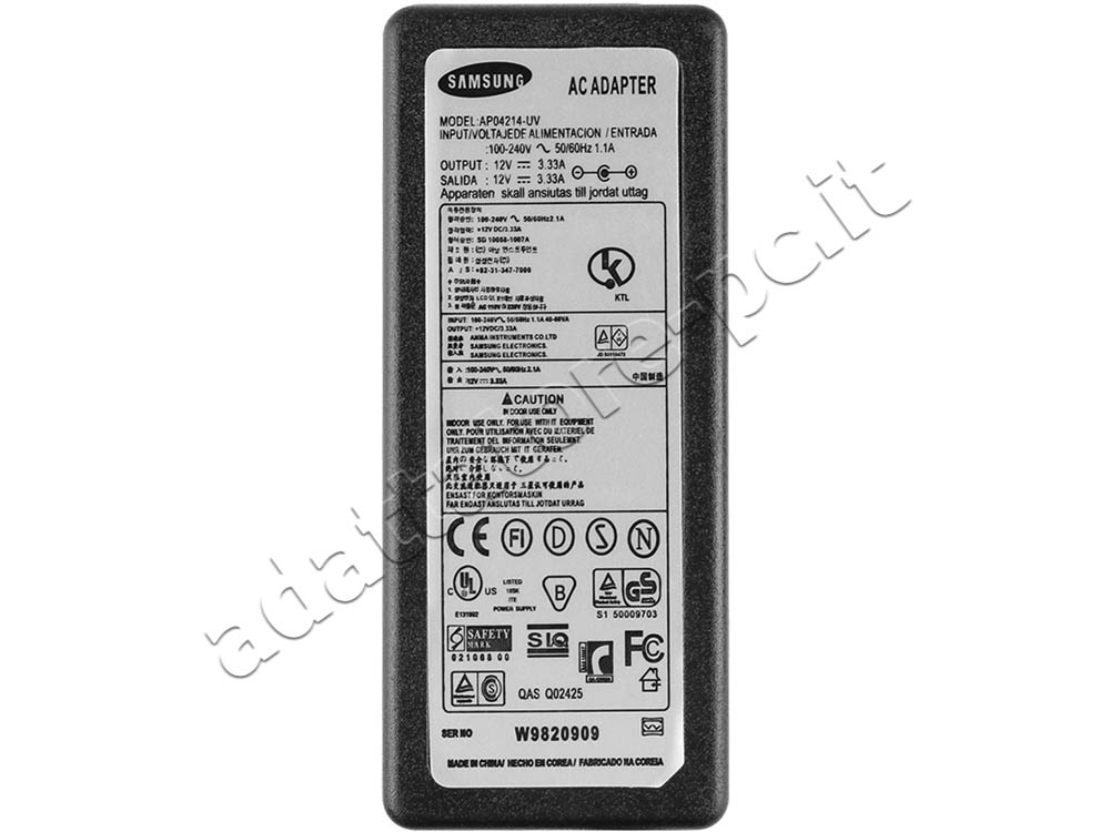 Alimentatore Adattatore Caricabatterie Samsung A12-040N1A AD-4012NHF 40W